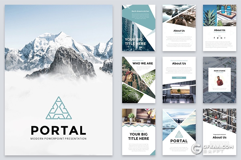 125页A4尺寸创意图形组合设计国外高端商务PPT模板 12种XML配色 - 顶尖PPT