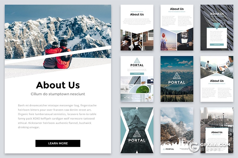 125页A4尺寸创意图形组合设计国外高端商务PPT模板 12种XML配色 - 顶尖PPT