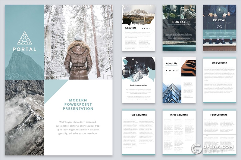 125页A4尺寸创意图形组合设计国外高端商务PPT模板 12种XML配色 - 顶尖PPT