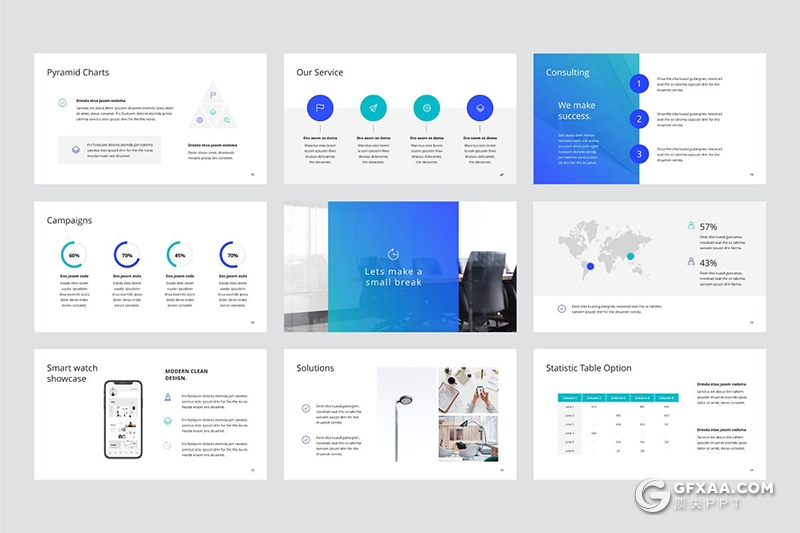 110页扁平化国外高端商务工作汇报keynote 附带20张高清文艺图片 - 顶尖PPT