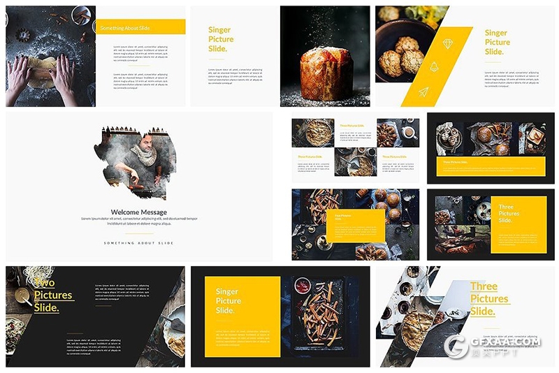 99页西式餐饮美食介绍展示分析PPT模板 - 顶尖PPT