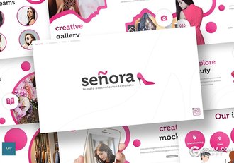 30页5种主题配色女性高跟鞋行业市场分析会议keynote模板 - 顶尖PPT