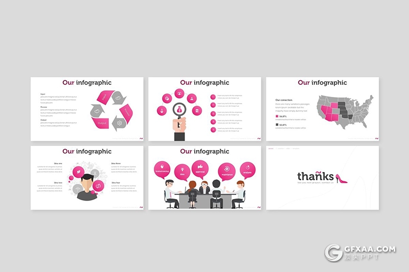 30页5种主题配色女性高跟鞋行业市场分析会议keynote模板 - 顶尖PPT