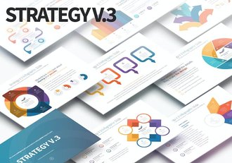 彩色循环战略信息图形PPT模板 - 顶尖PPT