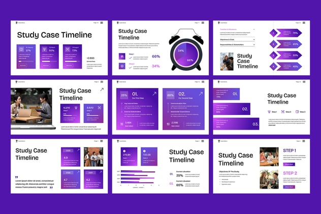 专业研究案例时间线Keynote模板 - 顶尖PPT