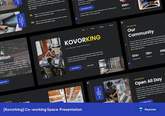 高级欧美风格协同工作空间演示PPT模板 - 顶尖PPT