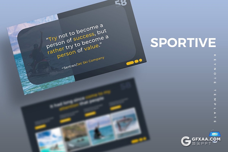 30页户外冲浪体育项目介绍keynote模板 5种主题配色 - 顶尖PPT