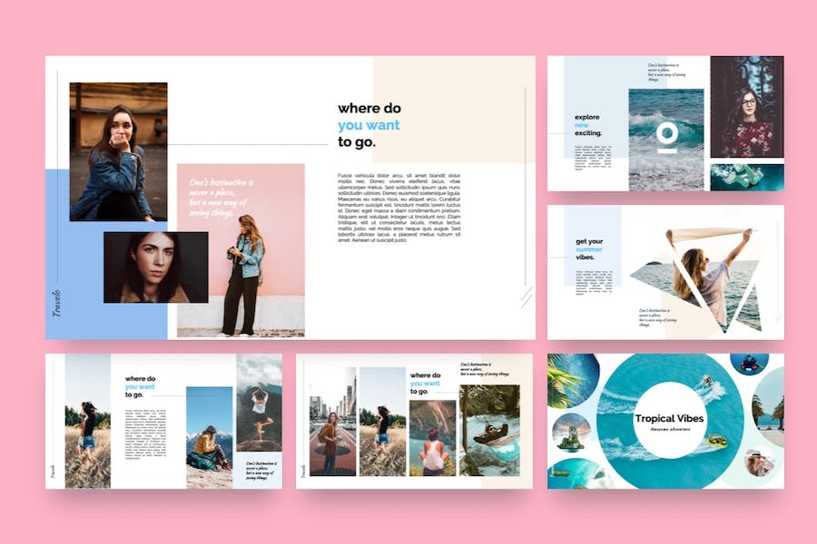 旅行社旅游度假PowerPoint模板 - 顶尖PPT