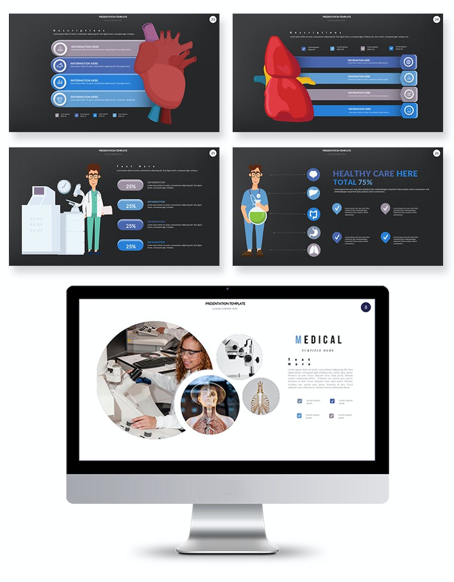 医疗健康医院诊所服务介绍PPT模板 - 顶尖PPT