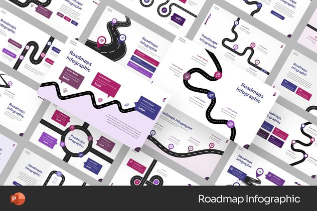 项目规划路线图流程信息图形PPT模板 - 顶尖PPT