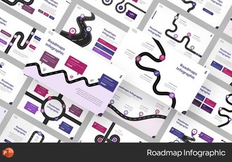 项目规划路线图流程信息图形PPT模板 - 顶尖PPT