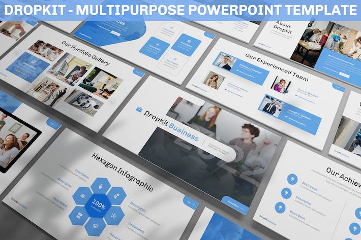 欧美商务企业团队介绍PPT模板 - 顶尖PPT