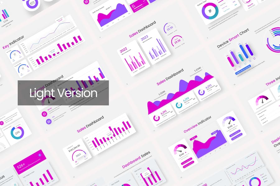 统计数据KPI图表分析图形PPT模板 - 顶尖PPT