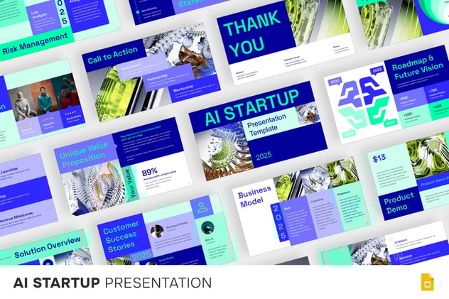 AI创业公司简介PPT模板 - 顶尖PPT