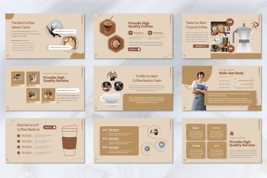 咖啡品牌行业竞品分析PPT模板 - 顶尖PPT