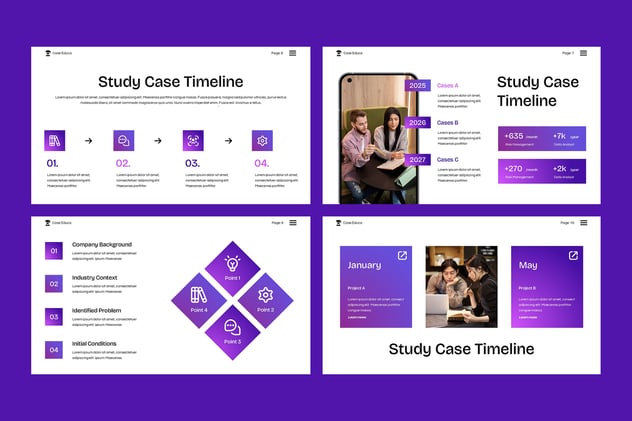 专业研究案例时间线Keynote模板 - 顶尖PPT
