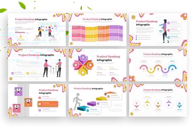 产品路线概念插画图形keynote模板 - 顶尖PPT