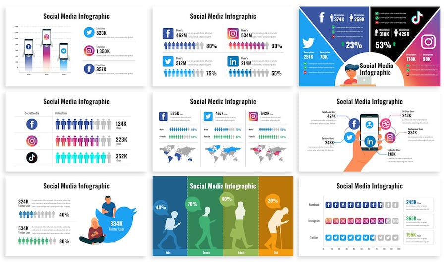 社交媒体营销策略数据分析Keynote模板 - 顶尖PPT