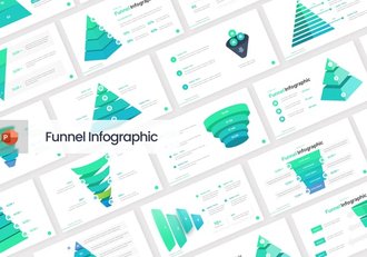 金字塔漏斗信息图形PPT模板 - 顶尖PPT