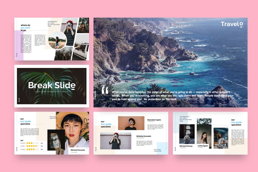 旅行社旅游度假PowerPoint模板 - 顶尖PPT