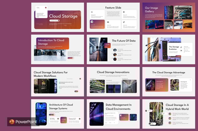 云存储技术行业解决方案PPT模板 - 顶尖PPT