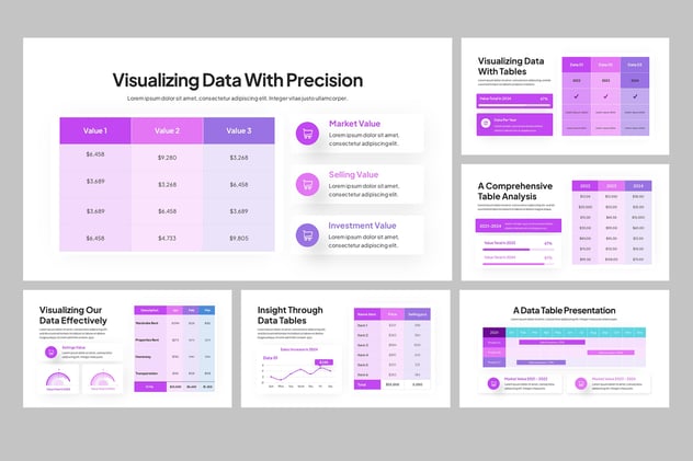 数据表格统计信息展示PPT模板 - 顶尖PPT