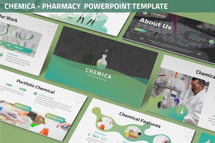 化学药房医药知识展示方案PPT模板 - 顶尖PPT