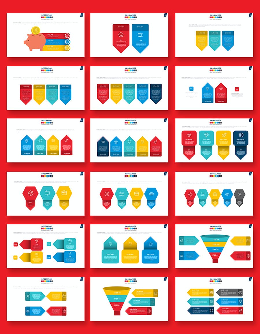 卡通商务插画要点图形国家地图PPT模板 - 顶尖PPT