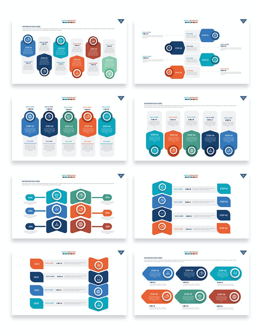 企业商务数据分析标签式信息图表keynote模板 - 顶尖PPT