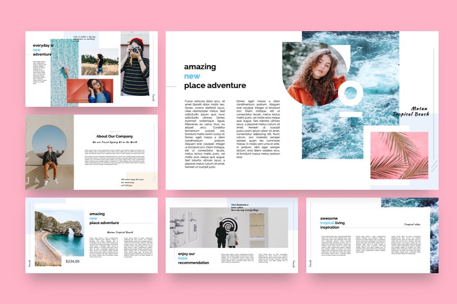 旅行社旅游度假PowerPoint模板 - 顶尖PPT