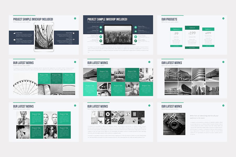扁平化国外商业公司介绍业务展示keynote模板 - 顶尖PPT