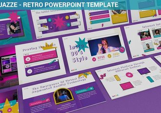 复古孟菲斯风格商务PPT模板 - 顶尖PPT