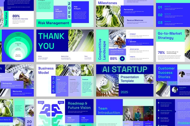 AI创业公司简介PPT模板 - 顶尖PPT