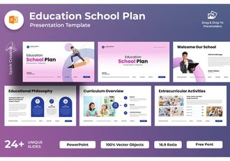 教育学校课程规划教学大纲PPT模板 - 顶尖PPT