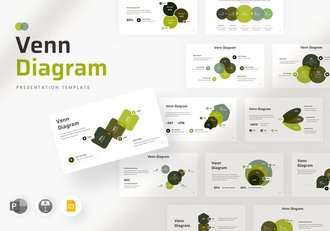 维恩图表销售信息图形演示PPT模板 - 顶尖PPT