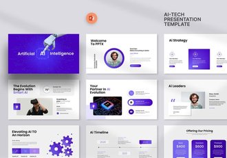 人工智能AI科技风格PPT模板 - 顶尖PPT