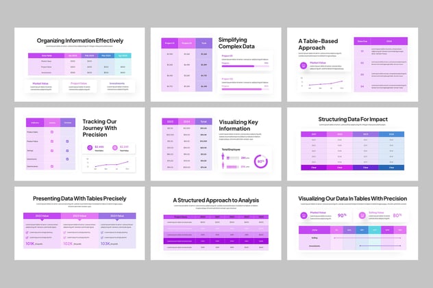 数据表格统计信息展示PPT模板 - 顶尖PPT