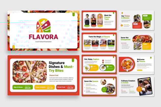 美食节风味PPT模板 - 顶尖PPT
