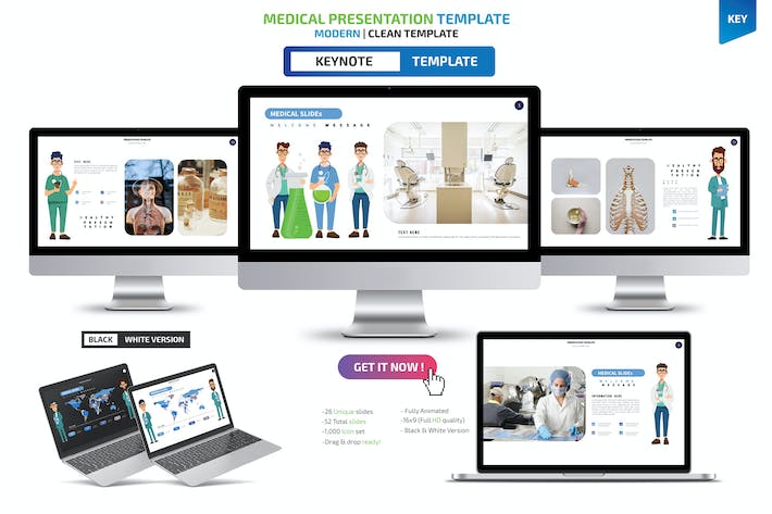 医疗机构健康服务展示Keynote模板 - 顶尖PPT