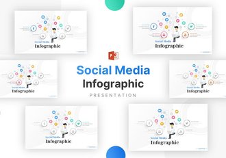 社交媒体和技术图标PPT模板 - 顶尖PPT
