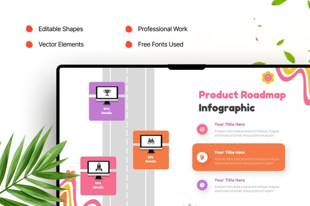 产品路线概念插画图形keynote模板 - 顶尖PPT