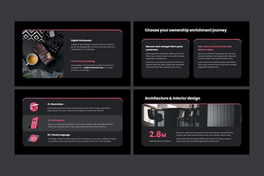 黑色系极简工作计划总结keynote模板 - 顶尖PPT