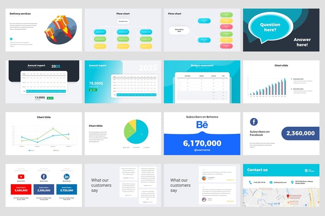 公司提案项目汇报信息图形PPT模板 - 顶尖PPT