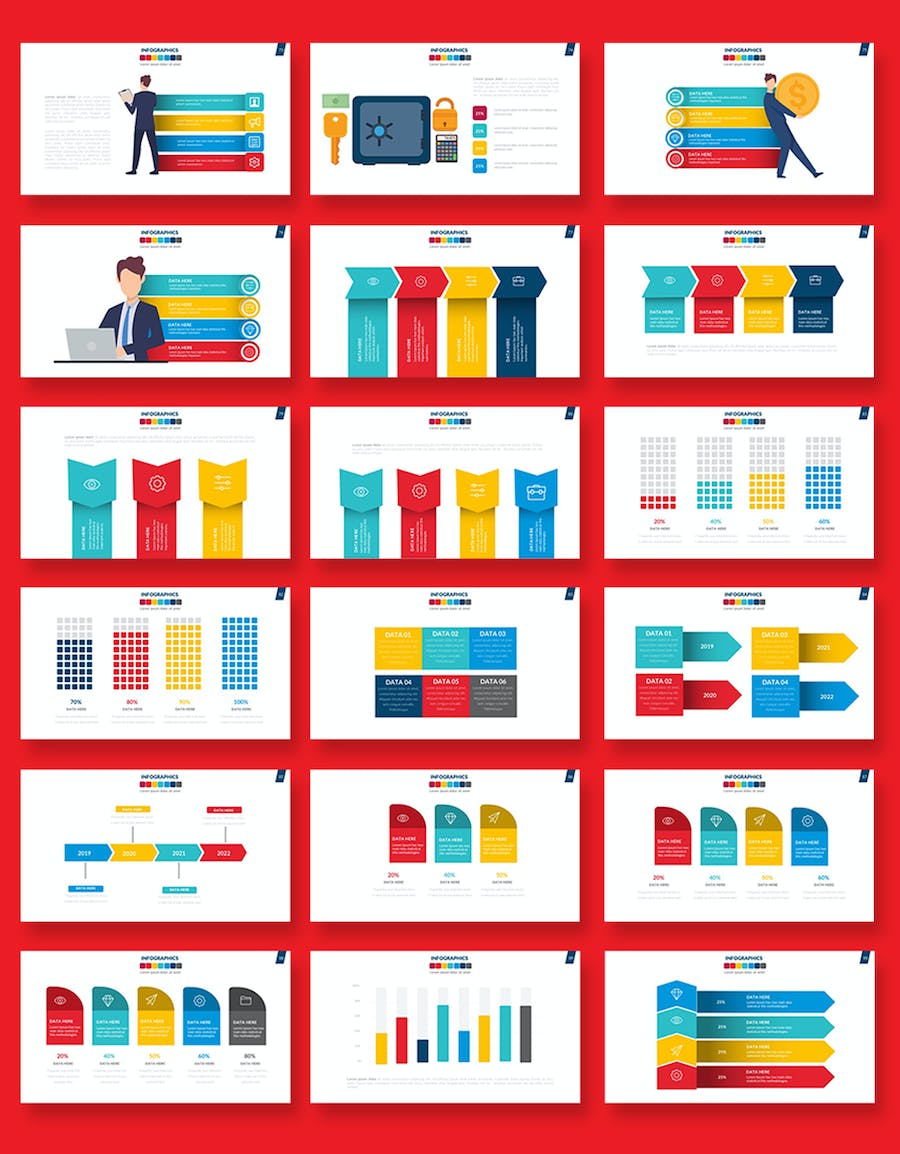 卡通商务插画要点图形国家地图PPT模板 - 顶尖PPT