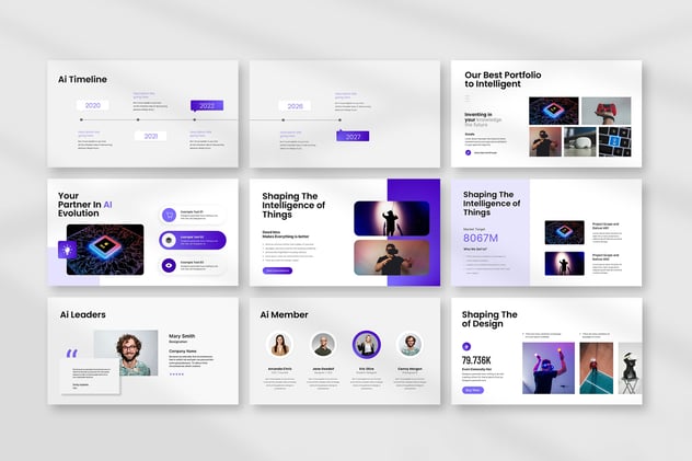 人工智能AI科技风格PPT模板 - 顶尖PPT