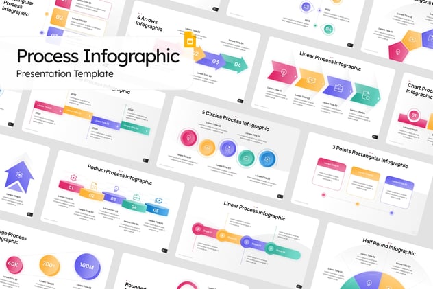 彩色流程信息图形PPT模板 - 顶尖PPT