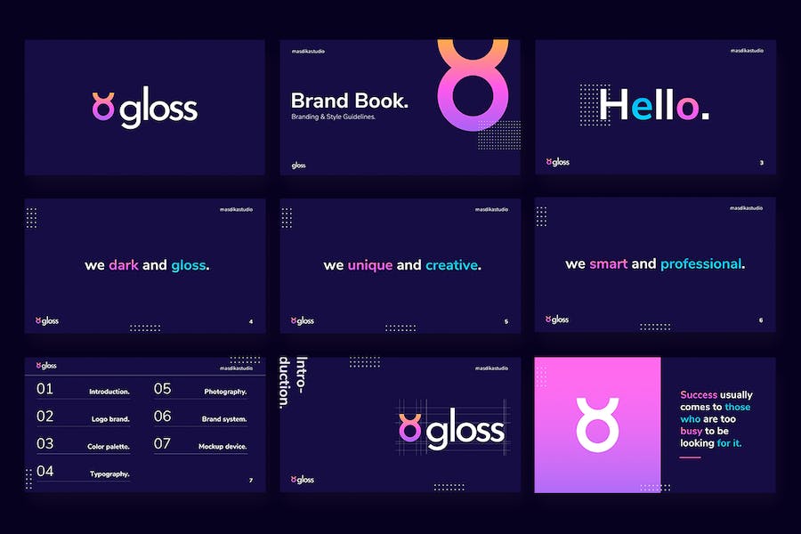 深色品牌提案介绍PowerPoint模板 - 顶尖PPT