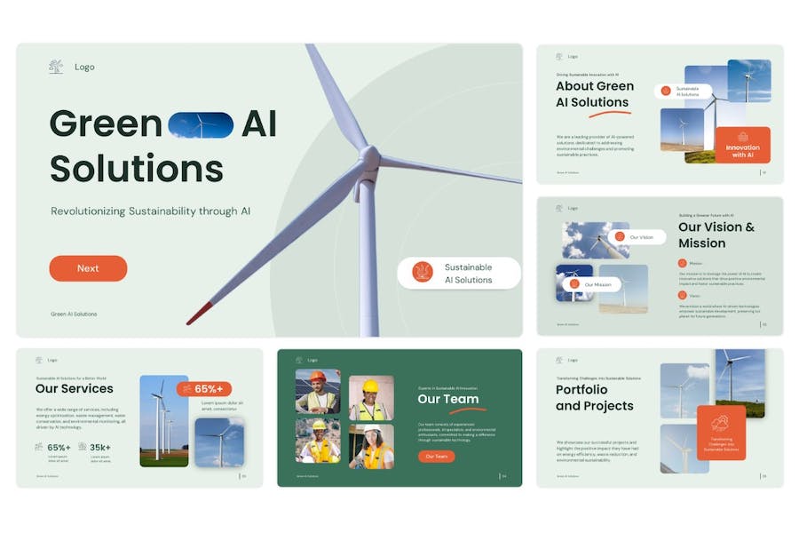 绿色可持续性发展能源Keynote模板 - 顶尖PPT
