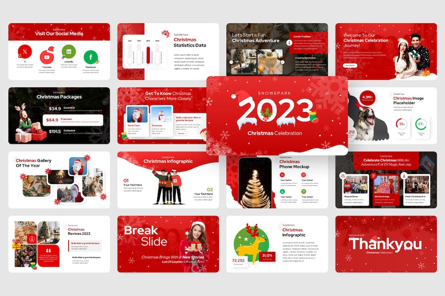 圣诞节冬季主题策划Keynote模板 - 顶尖PPT