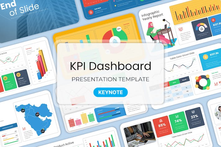 KPI关键指标数据图形展示Keynote模板 - 顶尖PPT